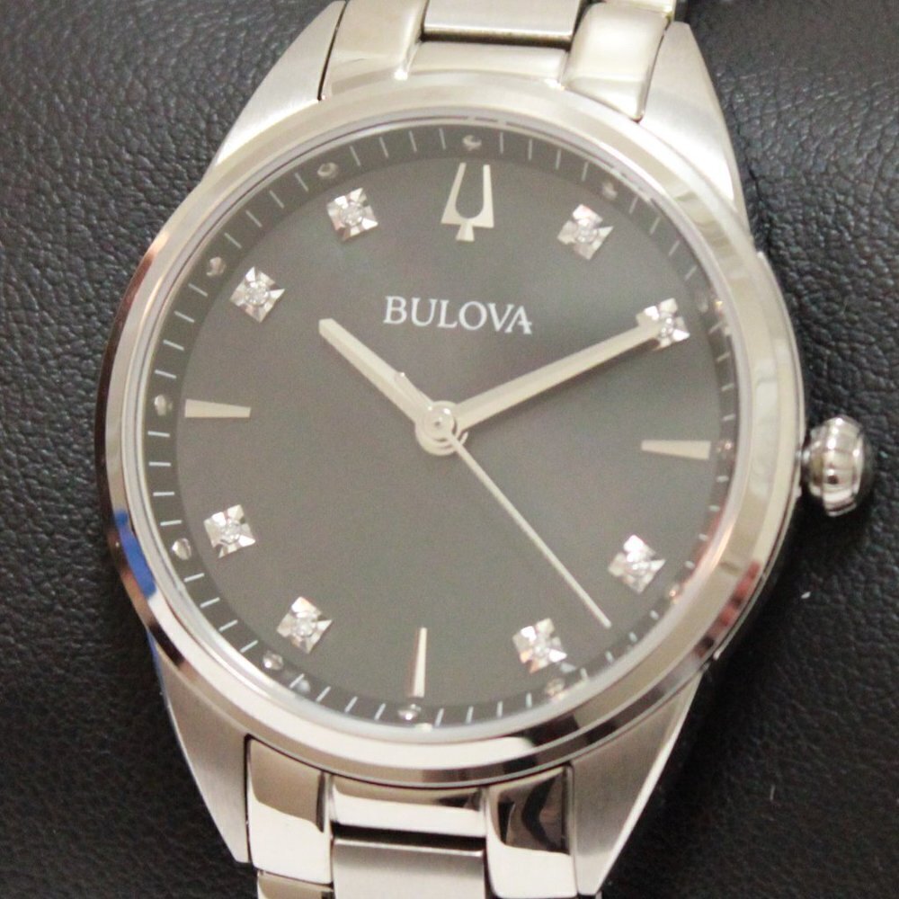 Bulova Sutton Ladies Watch Diamond Indices Black Mother Of Pearl Dial 33mm - Picture 10 of 13